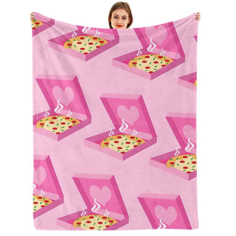 Pink Heart Disco Ball Soft Flannel Blanket Breathable Warm Throw for Office Car Sofa Kids Room Birthday Xmas Gift