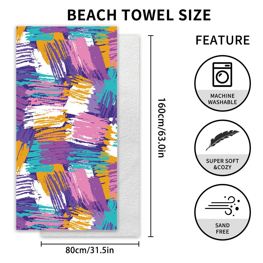 Sunscreen Beach Towels Double-sided Velvet Water-absorbing Quick-drying Bath Towels Microfiber Sports Towels