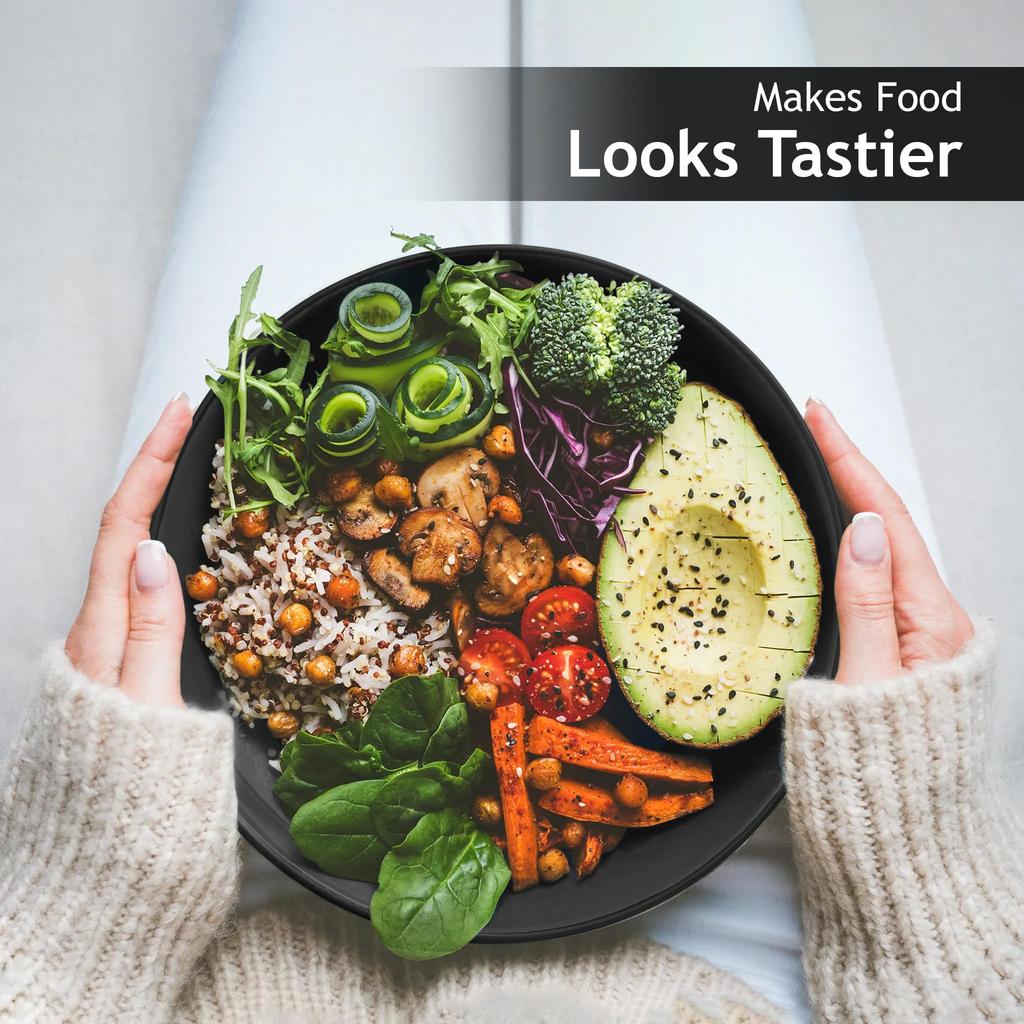 MIAMIO Set of 6 26cm Stoneware Ceramic Dinnerware Set Le Papillon Collection – Plates, – (Black)