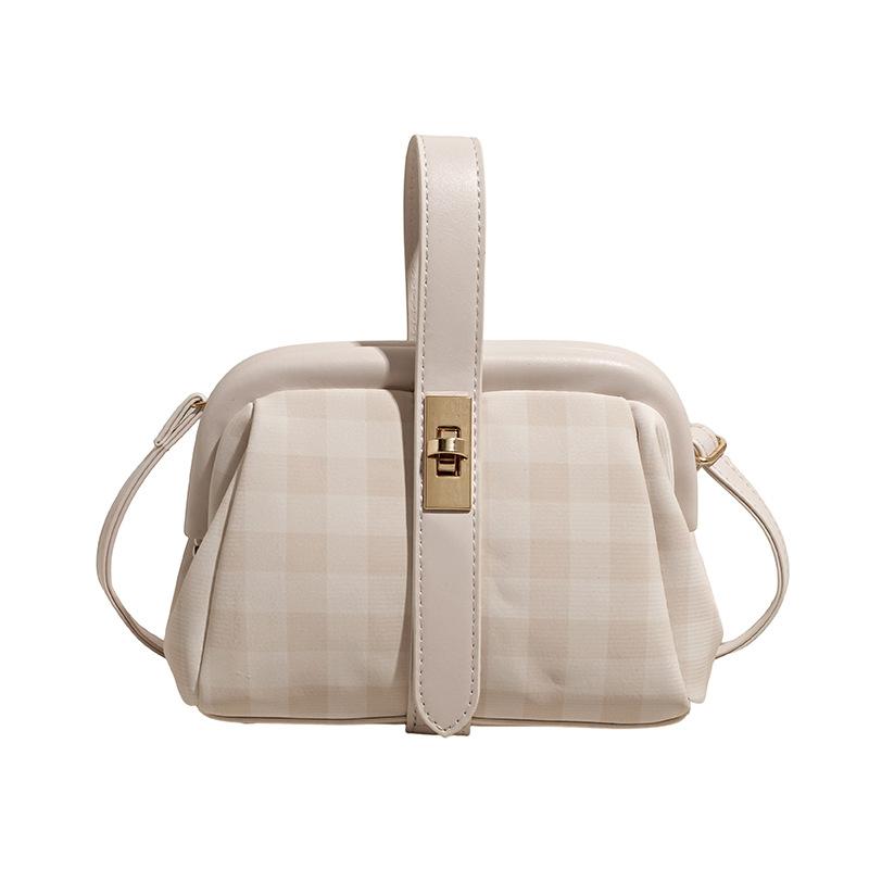 Urban simple contrasting color clip bag plaid fashion arm bag new trendy texture shoulder messenger bag