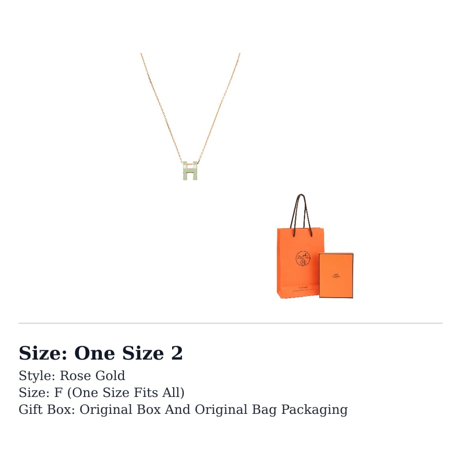 Hermes POP H Metal Necklaces Women's Rose Gold H147991FO17