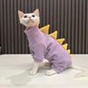 Sweat à capuche en polaire en forme de dinosaure pour chats en hiver Mignon Dessin animé Manteau chaud à 4 pattes Violet Bleu pour Chat Sphynx Combinaison Douce