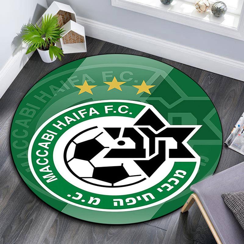 Maccabi Haifa Pattern Round rug,Carpet Rug for Living Room Bedroom Playroom ,Non-slip Floor Mat,Holiday Gifts and Birthday Gifts.