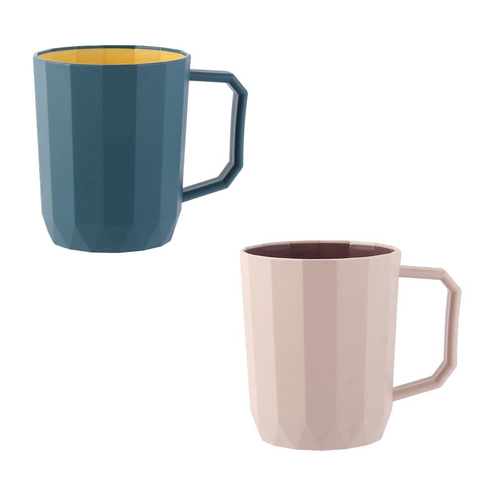 2Pcs Toothbrush Cup Simple Stylish Plastic Washing Cup Travel Tooth Mug Household Student Mouthwash