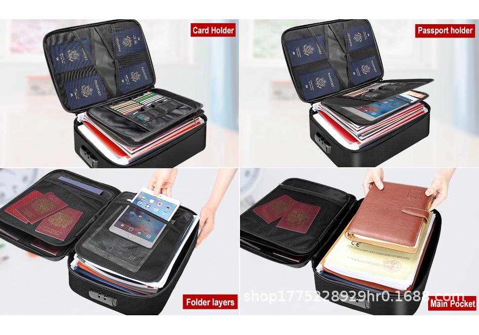 Fireproof Multi-Layer Document Organizer: Large-Capacity Passport & Certificate Storage Bag