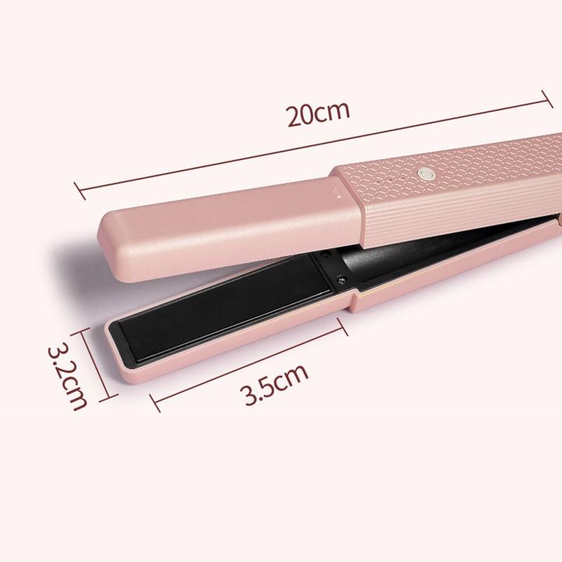 New Hair Curling Iron Mini Hair Straightener USB Recharge Wireless Ceramic Styling Tool Curler Flat Dry Straightener