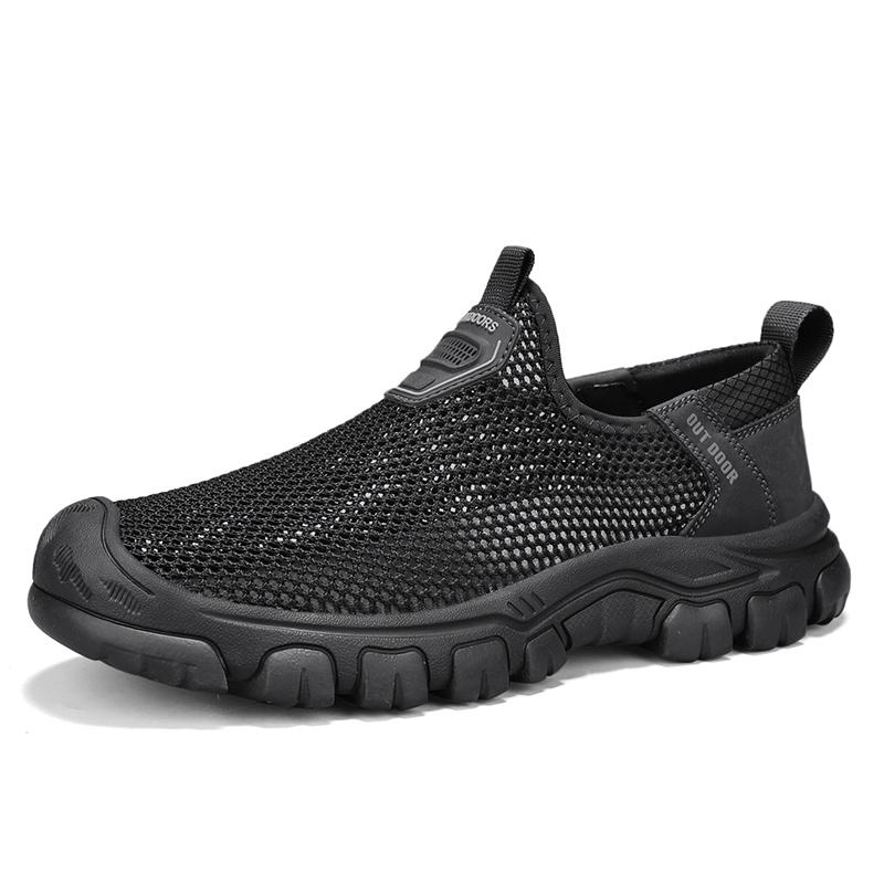 Fashion Outdoor Men Summer Mesh Shoes New Casual Sports Flats Lightweight Breathable Trainers Comfortable Anti-slip Slip-on Casual Shoes
