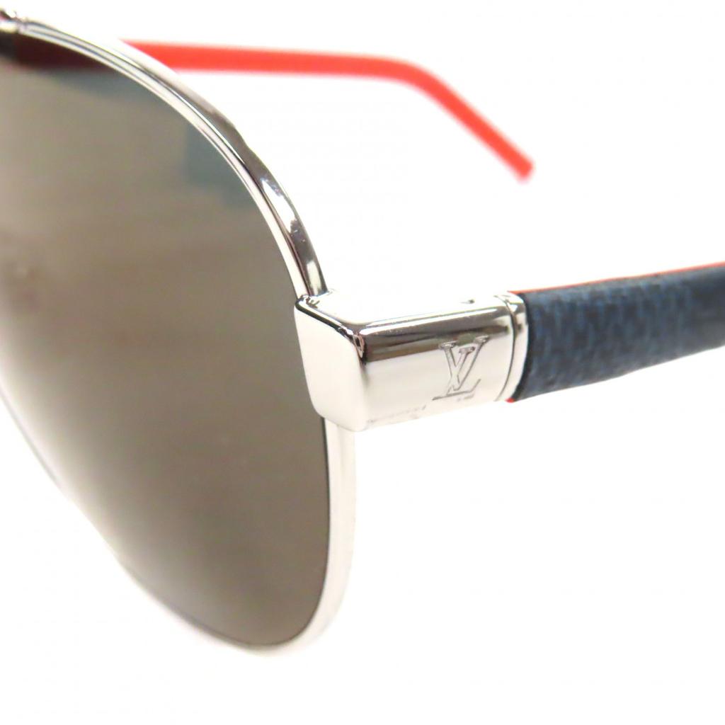 Great LOUIS VUITTON Sunglasses Pacific Pilot Silver Mens Used