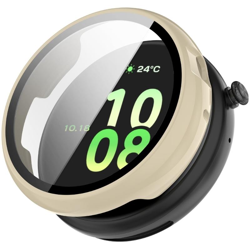 Case for Watch Fit 44mm Tempered Glass Screen Protectors & Hard PC Protective Bumper Smartwatch Accessories