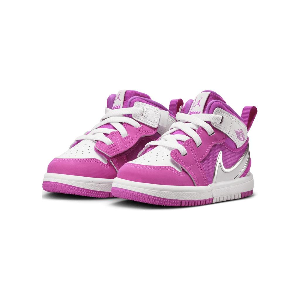 Air Jordan 1 Mid RM EasyOn TD Fire Pink Baby Sneakers White FQ1283-601