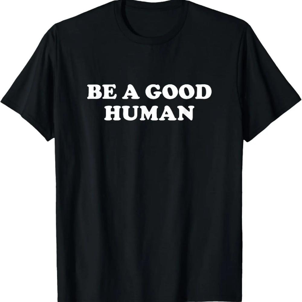 

Be A Good Human Positivity 70s Retro Vintage Happy Shirt T-Shirt XXXL чёрный