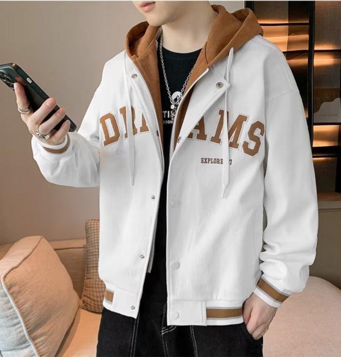 Trendy Japanese-Style Long-Sleeve Hooded Jacket for Men - Autumn/Winter All-Match Fashion