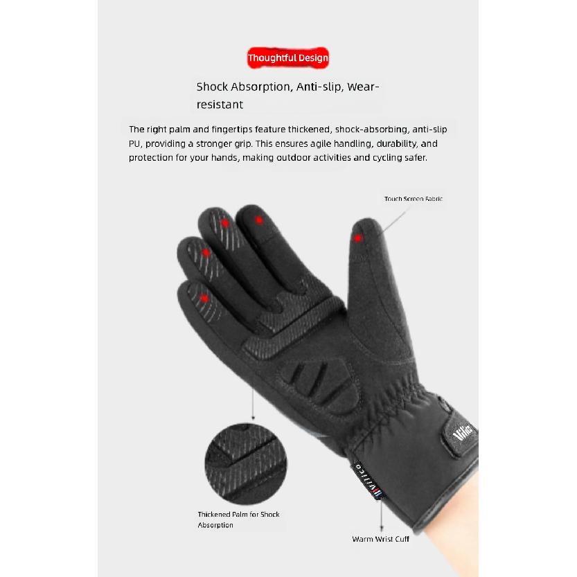 Autumn Winter Outdoor Sports Cycling Durable Velvet Warm Touch Screen Waterproof Windproof Anti-slip Cold Waterproof Ski Gloves 6