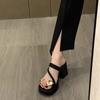 High-heeled Slippers Women's Summer Outer Wear New Thick-soled Beautiful Thick-heeled Exquisite Height-increasing Sandals