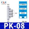 Pneumatic Nylon Air Hose Quick Connect Fittings: PU Straight, PY 5-Way, Cross 4-Way, PZA 3-Way, PE Connector with White/Blue Cap