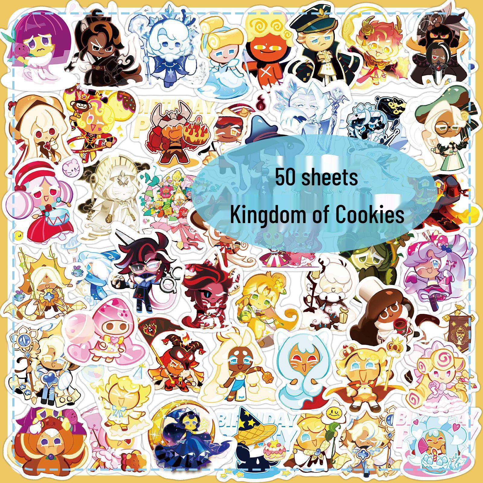 Biscuit Kingdom Fun Trendy Sticker Pack: 50 Sheet Personality Stickers for Stationery, Desk, and Camera