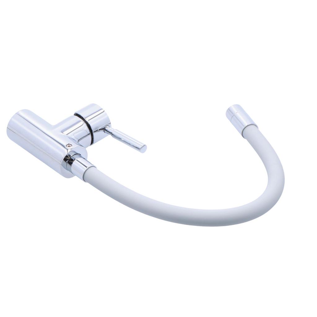 Zumba kitchen sink tap, silver flexible spout, chrome