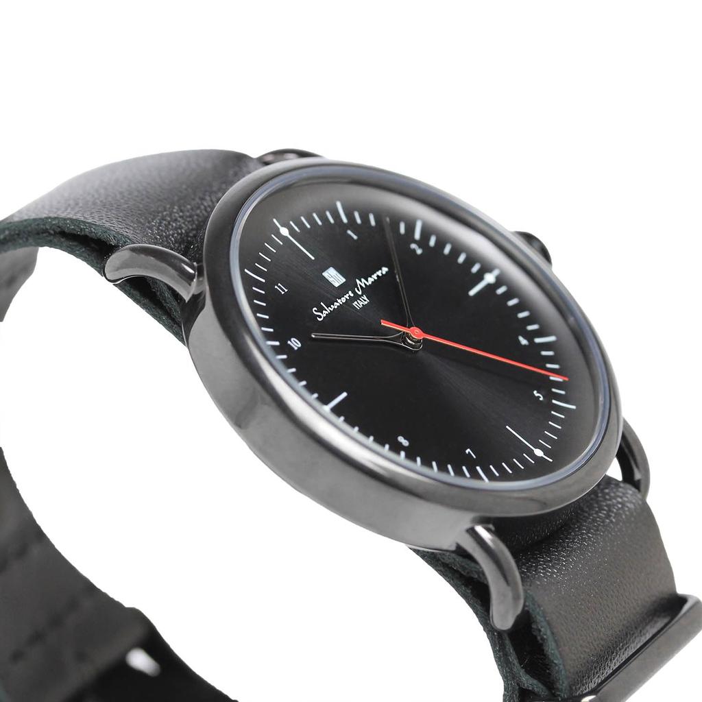 Salvatore Marra and Leather Strap Popular and Men's Women's Watch, Simple, SM22104-BKBK