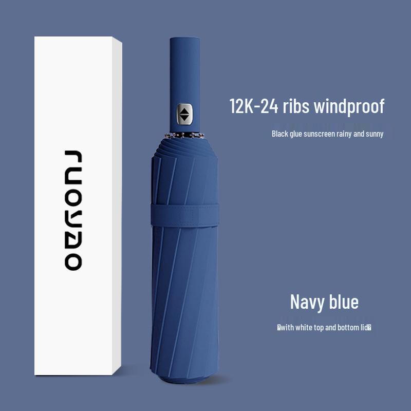 Automatic 60-Rib Folding Umbrella with UV Sun Protection