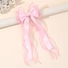 Girls Chiffon Bow Hair Clip Elegant Long Tail Ribbon Hairpins For Children Wedding Prom Daily French Headwear Hair Accessories