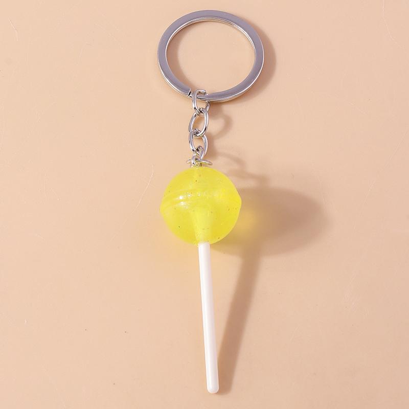 Cute Resin Candy Lollipop Keychain Mini 3D Simulation Food Key Rings for Women Girls Handbag Pendant DIY Kids Jewelry Gifts
