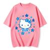 2026 new Summer Cute HelloKitty TShirts Soft Cotton Short Sleeve Tees for Parents  Kids Breathable Casual Daily Outfit Tops