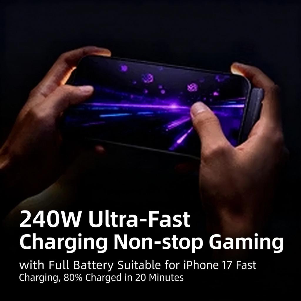 240W Fast Charging Foldable Mobile Phone Holder Data Cable Multi-Angle Adjustment Non-Stop Charging Phone Holder For iPhone 17