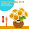 Crochet Set, Yarn, Amigurumi, Potted Plant, Handmade Kit (Sunflower)