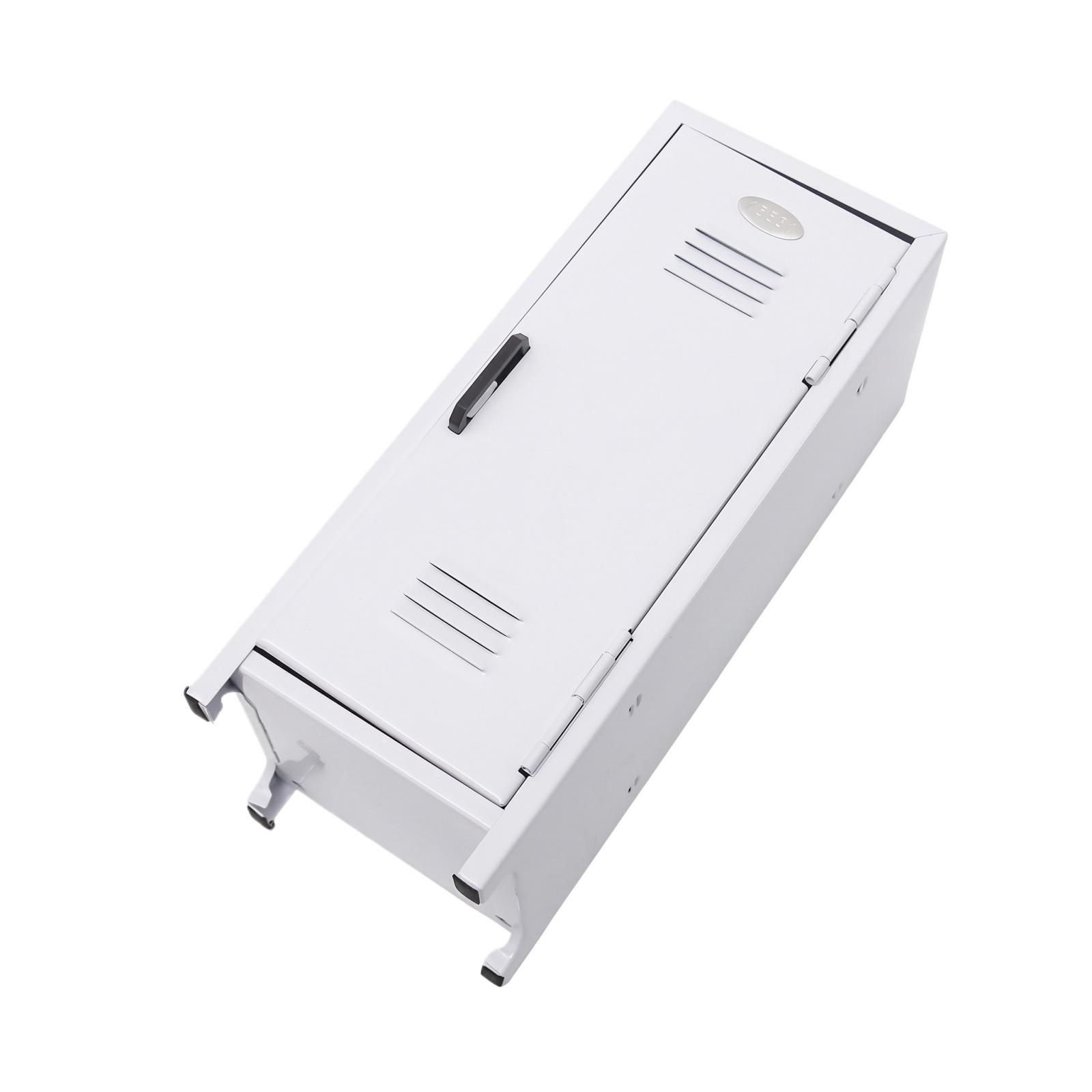 

Metal Desktop Storage Locker Organizer Small Locker Cabinet for Cosmetics Accessories Office Supplies with Door Handle and Ventilation Slots One Size