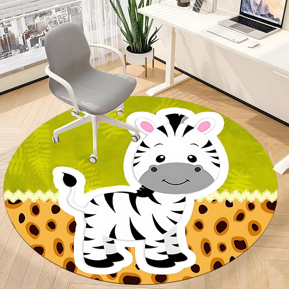 1pc Zebra Print Chair Carpet for Office, Soft Flannel Throw Mat, Perfect for Office,Holiday Party Decoration Choice yy251113186
