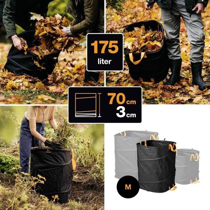 Sac de jardinage - Ergo - 175 L - Résistant à l'eau - Pliable - Poignées robustes