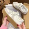 Little white shoes women's first layer cowhide 2025 new popular German training shoes spring and autumn versatile inner height increase thick basepl