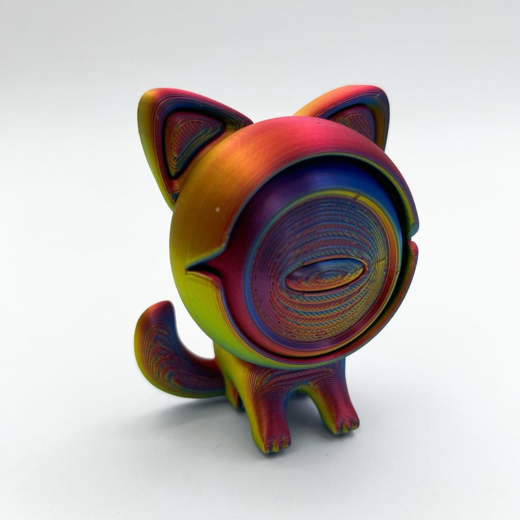 Multicolor 3D Printed Rotatable Cat's Eye Ornament for Small Animal Rooms and Bedrooms