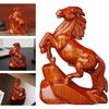 Ebony Wood Carved Horse Ornament Wealth Lucky Zodiac Horse Decor for Home/Office Desk Chinese Feng Shui Craft Gift