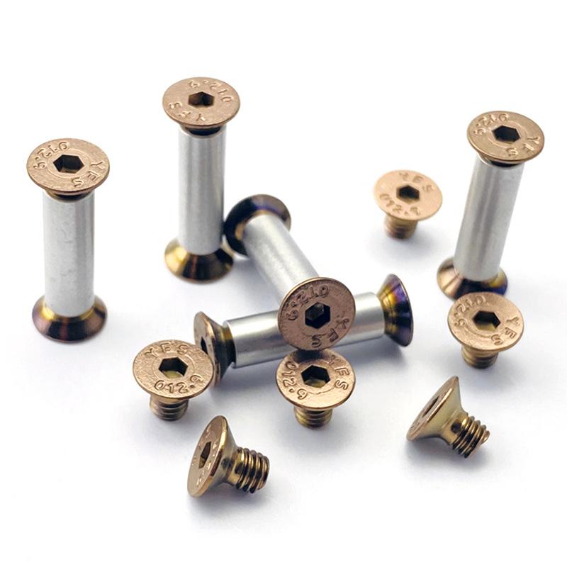 10 buc/lot Shirogorov cuțite stil 416 oțel inoxidabil material cuțit mâner blocare șuruburi nituri cui bolt fixare DIY fabricare piesă