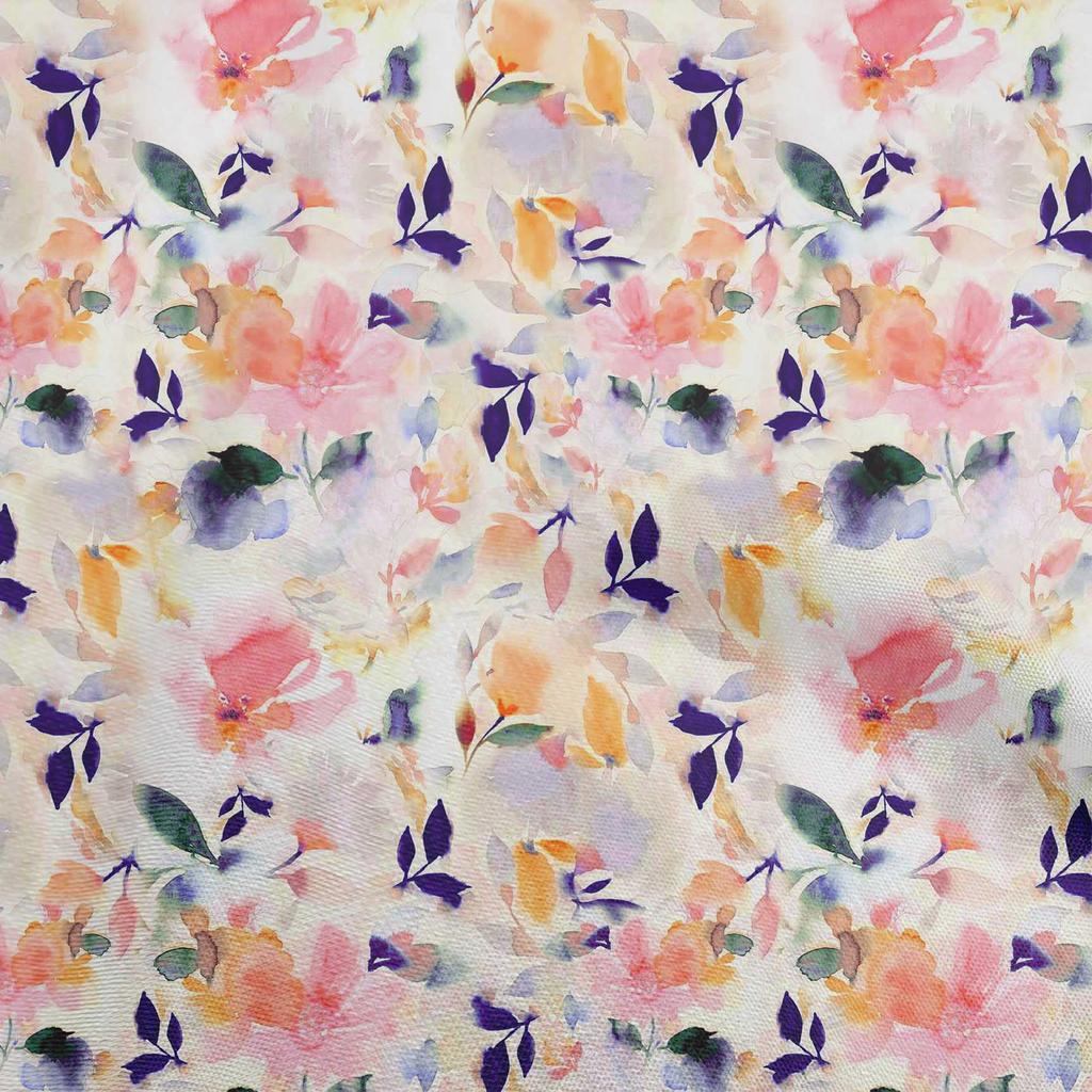 oneOone Baumwoll-Flex Grauer Stoff Aquarell Blumen Bastelprojekte Dekorstoff Bedruckt pro Yard 40 Zoll