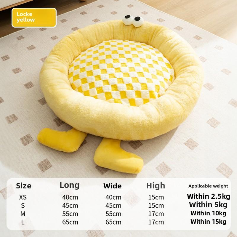 Warm Thickened Autumn and Winter Cat Nest Plush Round Nest Elf Coal Ball Plush Dog Nest Deep Sleep Pet Nest