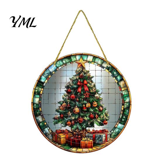 Decorative Hanging Pendants Christmas Tree Ornaments, Acrylic Festive with Lanyard for Decorations Holiday Party Home Decoration, Indoor Scene Layout