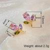 Xiaomi Huitan Flower Design Women Stud Earrings Aesthetic Wedding Party Fresh Style Accessories Inlaid Sparkling CZ Gold Color Jewelry