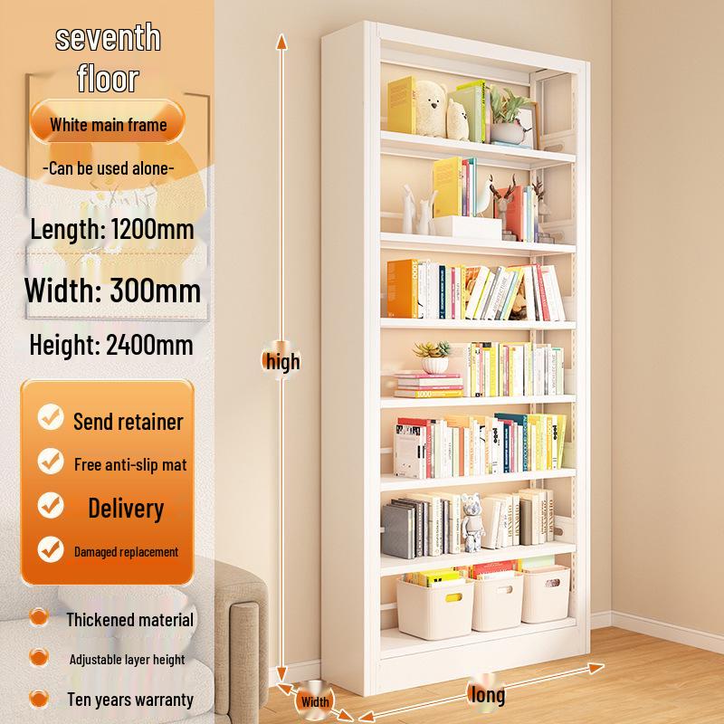 Steel Bookshelf with Whiteboard Doors, Multi-Layer Library Bookcase, Children's Picture Book Rack