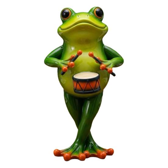 

Статуэтка Лягушки-Музыканта, Ручная Резьба, Украшение Лягушки с УФ-покрытием, Миниатюрная Полимерная Фигурка, Играющая на Музыкальном Инструменте, Декор для Сада B
