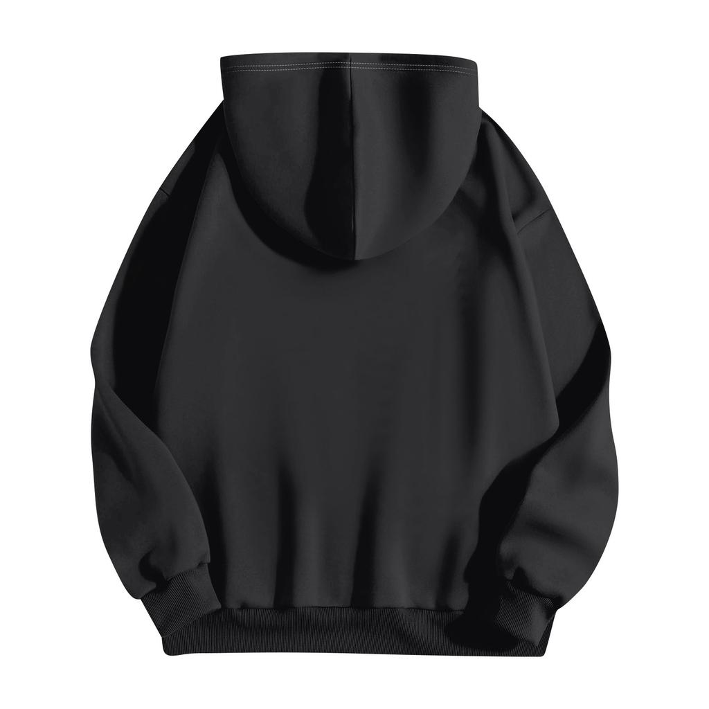 Women's Solid Color Long Sleeve Casual Halloween Print Pullover Hooded Sweatshirt