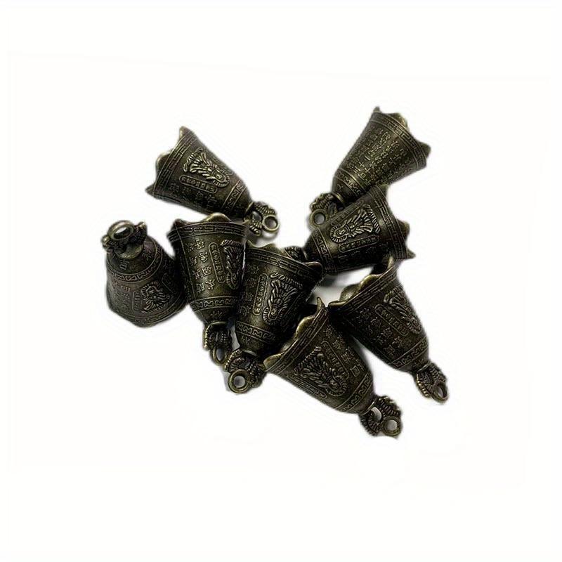 5Pcs Retro Antique Bell Mini Sculpture Pray Buddha Bell Shui Feng Bell Pendant for Home Table Decoration