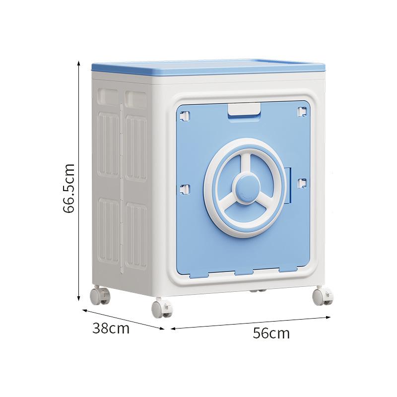 Storage box, bedroom clothes storage box, household clothes on wheels, foldable large capacity dorm room storage box синий