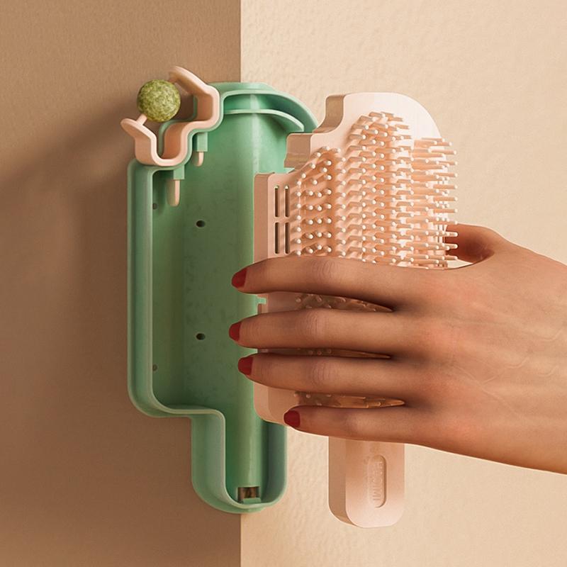 Multifunctional Corner Cat Massage Comb Funny Ice Cream Shape Self Cleaning Wall-Mountable Cats Scratcher Kitten Accessories