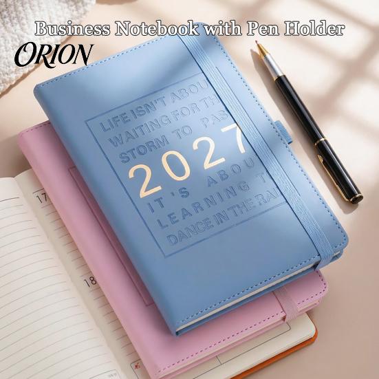 Lined Writing Notebook for Notes 2027 English Weekly Planner A5, 320 Page Schedule with Elastic Monthly Index Productivity Band & Pen Holder,