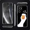 Cartoon Doubt Duck Shockproof Phone Case For Samsung Galaxy S23 Ultra S22 5G S20 S21 FE 5G S10E S9 S8 S10 Plus Soft Clear Cover