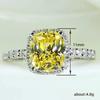 New Elegant Yellow Cubic Zirconia Women Rings Luxury Wedding Anniversary Party Lady's  Accessories Bright Fashion Jewelry