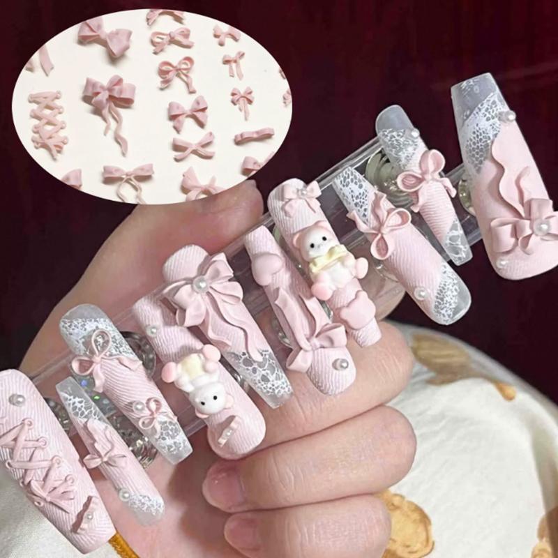Cartoon Bowknot Silicone Carving Nail Mold Nail Art Template Nail Art Decorations Diy Relief Manicure Mold Nail Template