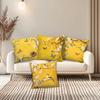 4pc Yellow Blossom Branch Pillow Covers Featuring Classic And Elegant Designs with Flowers And Butterflies Decoration Pillowcase